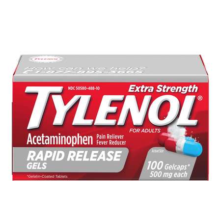 TYLENOL Tylenol Rapid Release Gelcaps 100 Count, PK48 3048828